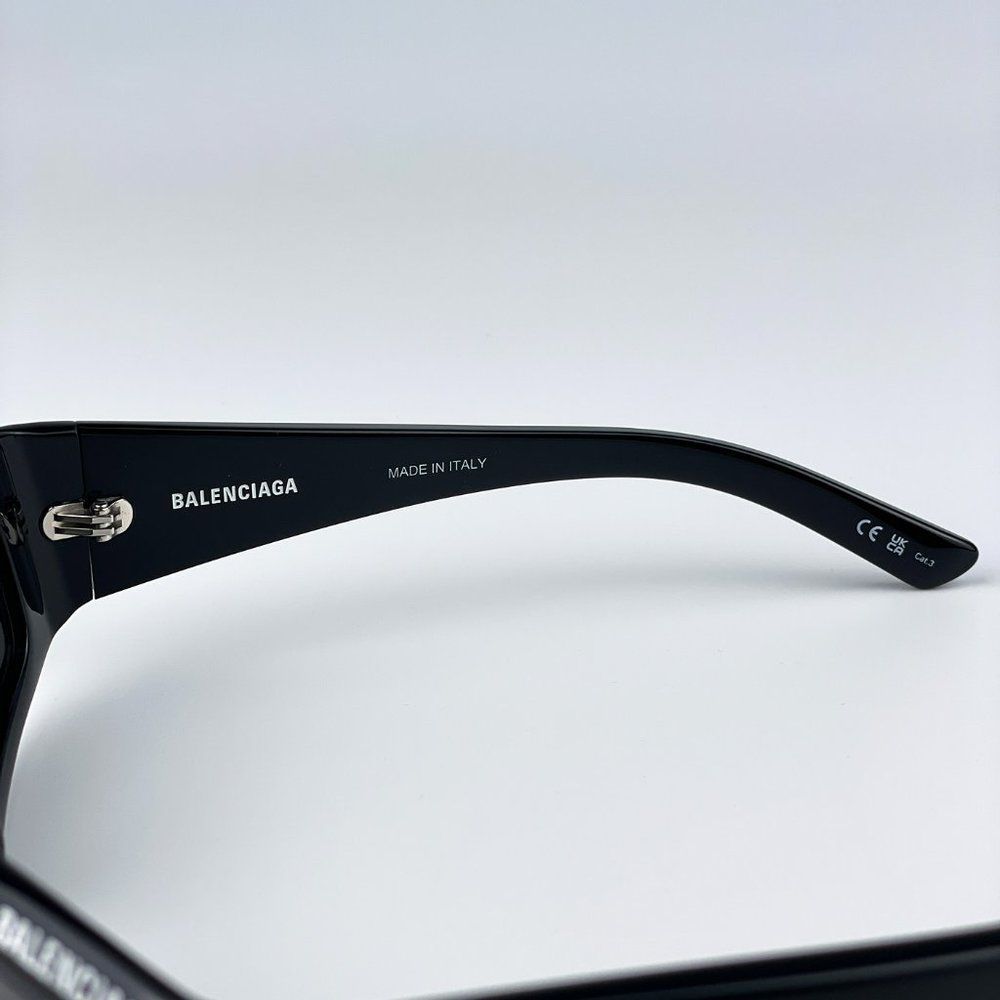 Balenciaga BB0266S 001 Sunglasses Black Grey Rectangle  Unisex - Picture 9 of 12